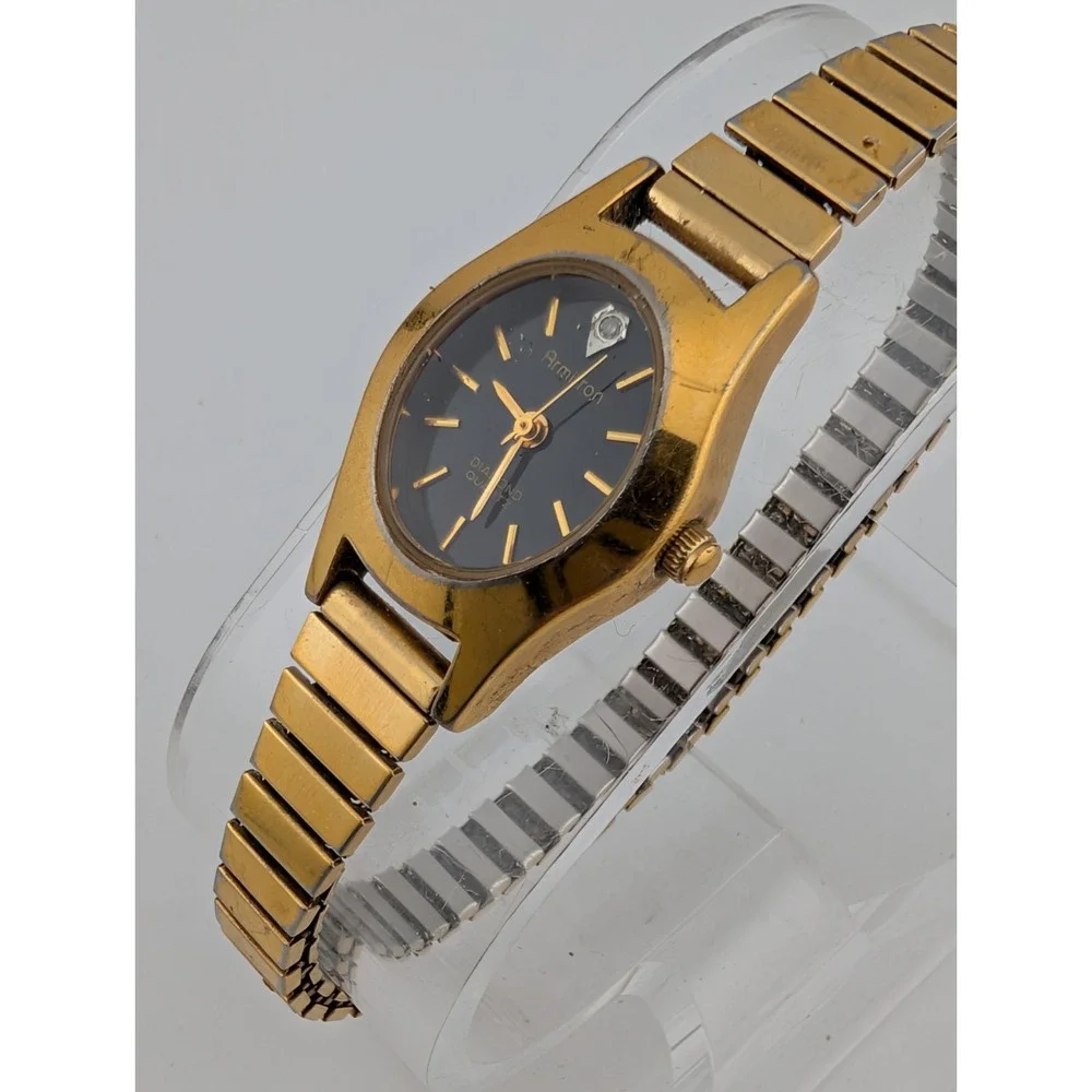 Armitron Diamond Watch Women‎ 20mm Case Gold Stretch Band 25/5116 - New Battery